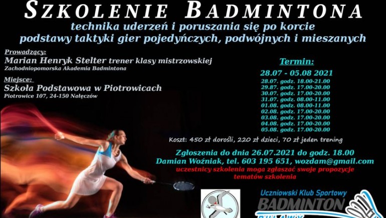 Szkolenie Badmintona lato Piotrowice 2021